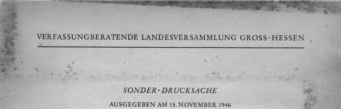 Titelseite der Hessischen Landesverfassung aus dem Jahr 1946